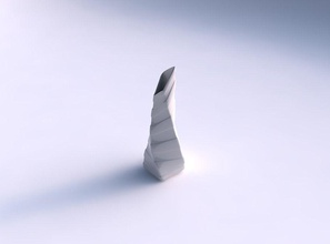 vaso contorto piegato rettangolo liscio orizzontale nastri casa arredamento 3d print model - Mito3D
