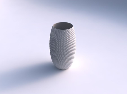 vaso contorto diagonale griglia ammaccature Casa arredamento 3d print model - Mito3D
