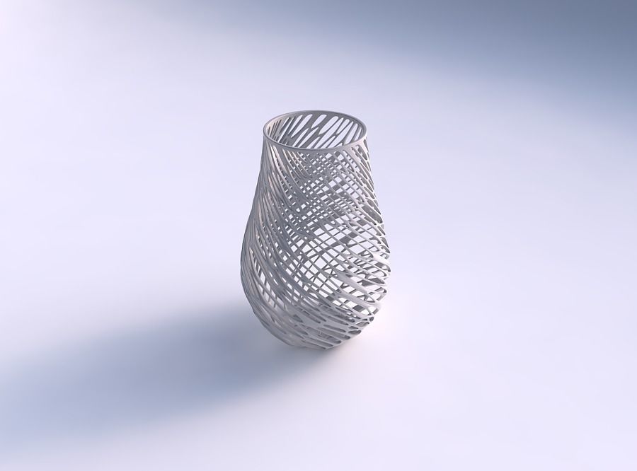 vase twisted diagonal organic lattice house decor 3D print model - Mito3D