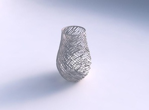 jarrón trenzado diagonal orgánica de celosía casa florero decoración 3d print model - Mito3D