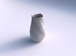 vaso torcido ondulado extrudado linhas 2 casa decoração 3d print model - Mito3D