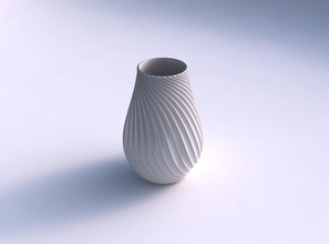 vase twisted wavy extruded lines 4 house decor 3d print model - Mito3D