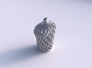 vase twisted wider top smooth cuts extruded streched corner house decor 3d print model - Mito3D