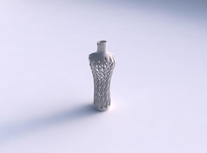 vase twisted wider top smooth cuts extruded streched wavy house decor 3d print model - Mito3D