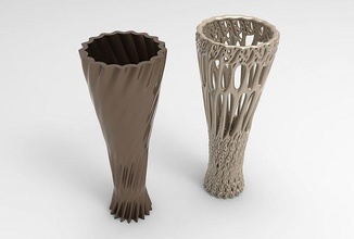 vase voronoi 17 sculpture decoration decor interior houseware pot decorative porcelain art statue design bowl modern plant wall furniture house 3d print model - Mito3D