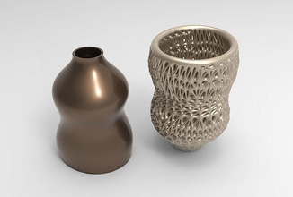 vase voronoi 33 sculpture decoration decor interior houseware pot decorative porcelain art statue design bowl modern plant wall furniture house 3d print model - Mito3D