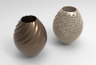 vase voronoi 74 sculpture decoration decor interior houseware pot decorative porcelain art statue design bowl modern plant wall furniture house 3d print model - Mito3D