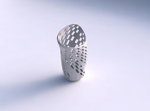 vase vortex-checker lattice grid 2 Haus vortex checker Gitter Dekor 3d print model - Mito3D