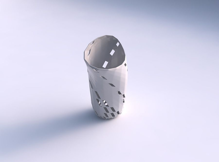 vase vortex vérificateur grille treillis 3 maison décor 3d print model - Mito3D