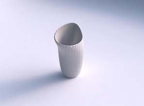 vase vortex diagonal grid bulges house decor 3d print model - Mito3D