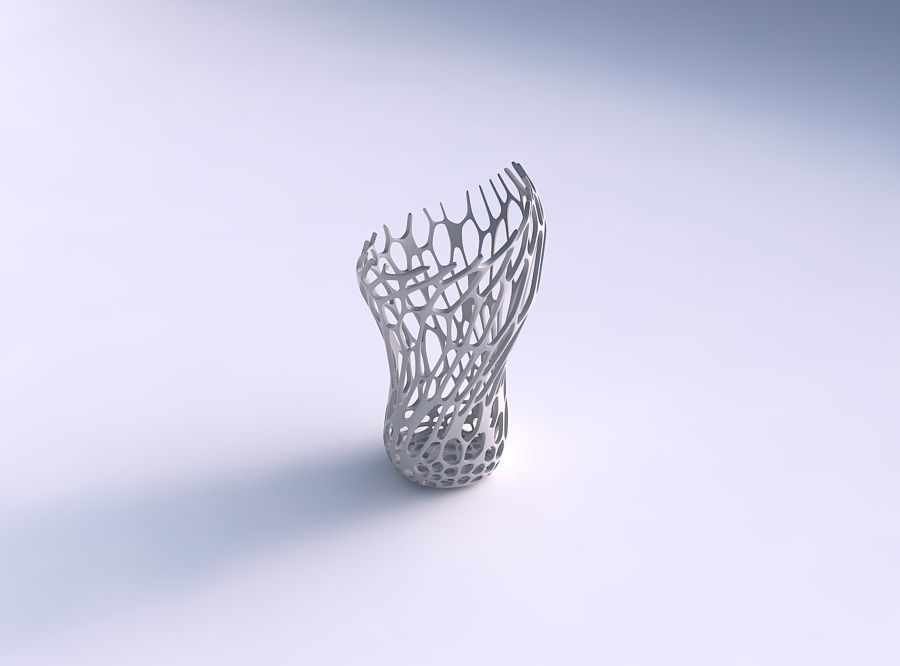 vase Wirbel glatt geknackt Bio-Gitter-2 Haus vortex rissig Bio Gitter 2 Dekor 3D print model - Mito3D