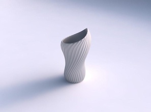 vaso vortice liscio estruso linee verticali casa il vortex a che verticale le arredamento 3d print model - Mito3D