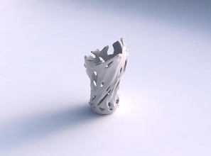 vaso vórtice suave facetada cortes de protuberâncias a casa vortex decoração 3d print model - Mito3D