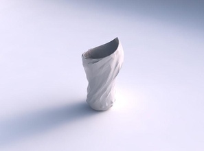 vase vortex smooth low-polygon bulges house low polygon decor 3d print model - Mito3D