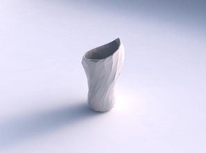 vase Wirbel glatt low-polygon Haus vortex Dekor 3d print model - Mito3D