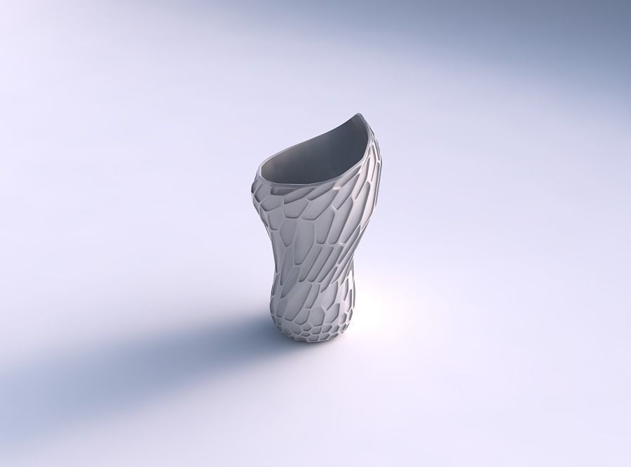 vase vortex glatte Bio-Dellen Haus glatt Bio Dellen Dekor 3D print model - Mito3D