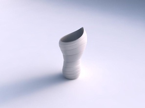 vase vortex smooth horizontal dents house decor 3d print model - Mito3D