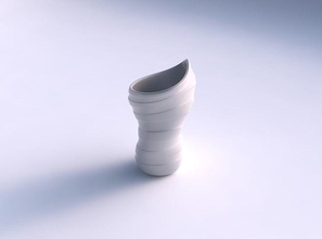 vase vortex smooth horizontal ribbons house decor 3d print model - Mito3D