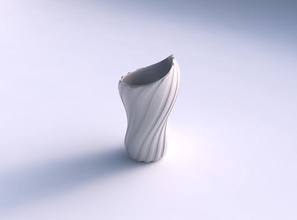 vase vortex smooth vertical ribbons house decor 3d print model - Mito3D
