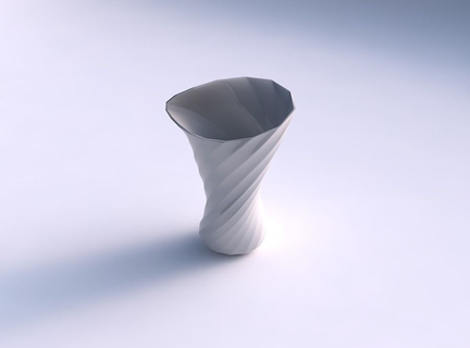 vaso vortice liscio contorto bande 2 Casa arredamento 3d print model - Mito3D