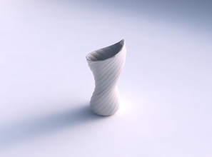 vaso vórtice suave torcida bandas a casa vortex decoração 3d print model - Mito3D