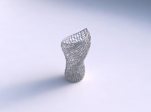 vase vortex smooth twisted lattice tiles house decor 3d print model - Mito3D