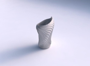 vaso vortice liscia ondulata estruso linee 2 casa il vortex a che liscio ondulate le arredamento 3d print model - Mito3D