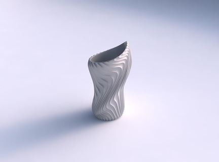 vaso vórtice suave ondulado extrudado linhas 3 casa decoração 3d print model - Mito3D