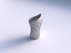 vaso vortice liscia ondulata estruso linee casa il vortex a che liscio ondulate le arredamento 3d print model - Mito3D