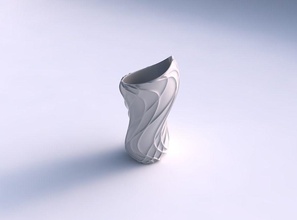 vase Wirbel glatt, wellig geringer Dichte extrudiert Linien Haus vortex glatt spärlich Dekor 3d print model - Mito3D