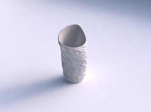 jarrón de vórtice trenzado diagonal abolladuras protuberancias casa florero las decoración 3d print model - Mito3D