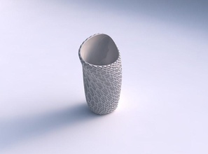 vaso vórtice ondulado grade piramides a casa vortex grelha decoração 3d print model - Mito3D
