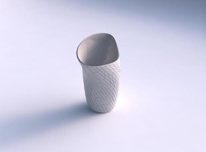 vase Wirbel wellig-grid-Platten Haus vortex wellig grid Platten Dekor 3d print model - Mito3D