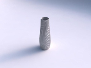 vase wavy extruded lines 3 house decor 3d print model - Mito3D