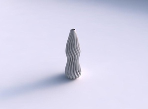 vase wavy squeezed mid extruded lines long neck house decor 3d print model - Mito3D