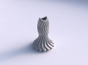 vase wellig gedrückt mitte extrudiert linien gedehnt haus dekor 3d print model - Mito3D