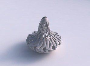 vase breit gedrückt mitte glatt schneidet extrudiert gedehnt ecke haus dekor 3d print model - Mito3D
