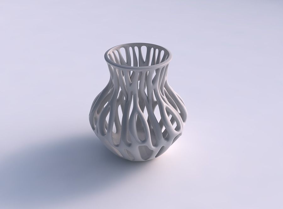 vaso ramos de largura espremido a casa ampla os decoração 3D print model - Mito3D