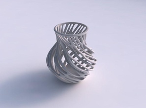 vase große äste verdreht, gequetscht Haus breit Niederlassungen twisted gepresste Dekor 3d print model - Mito3D