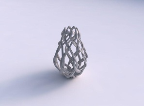 vase breit gewölbte interlacing Gitter extrudiert Linien langen Hals Haus quollen lange Dekor 3d print model - Mito3D