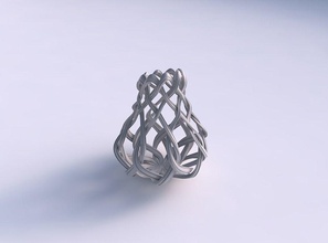 vase breit gewölbte interlacing Gitter extrudiert Linien lange Spitze Haus quollen top Dekor 3d print model - Mito3D
