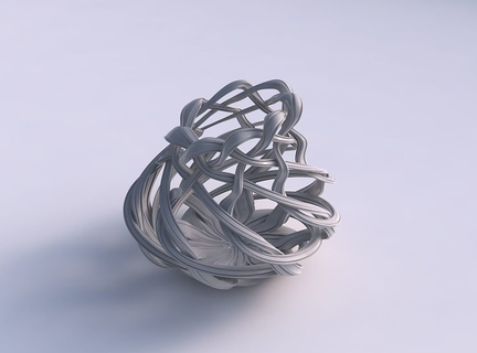 vaso largo gonfio intreccio reticolo estruso Linee allungato angolo Casa arredamento 3d print model - Mito3D
