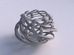 vaso largo gonfio intreccio reticolo estruso linee contorto spremuto casa arredamento 3d print model - Mito3D