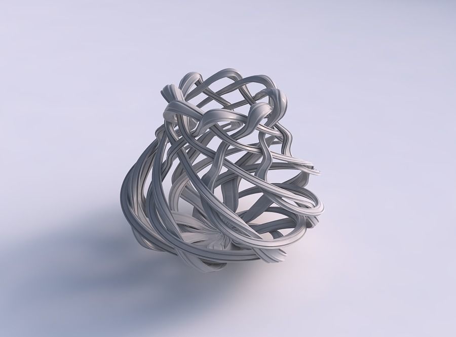 florero amplio abultado entrelazado enrejado extruido líneas medio casa decoración 3D print model - Mito3D