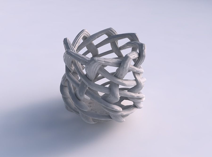 Vase breit Interlacing Gitter extrudiert Linien Mitte Haus Dekor 3d print model - Mito3D