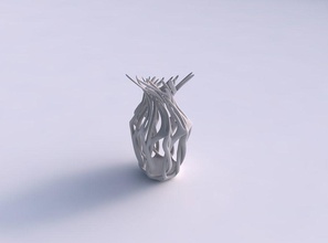 vase wide mid wth twisted branches eccentric house decor 3d print model - Mito3D