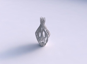 vase wide mid mit verdrehten ästen langen Hals Haus breit Mitte wth twisted Niederlassungen lange Dekor 3d print model - Mito3D