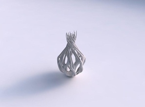 vaso largo metà wth contorto rami casa arredamento 3d print model - Mito3D