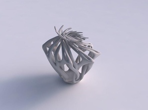 vase breit mitte verdrehte geäst gedrückt gedehnt ecke haus dekor 3d print model - Mito3D