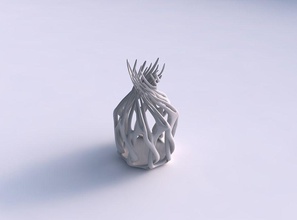 vase wide mid mit verdrehten ästen gestreckt oben Haus breit Mitte wth twisted Niederlassungen top Dekor 3d print model - Mito3D